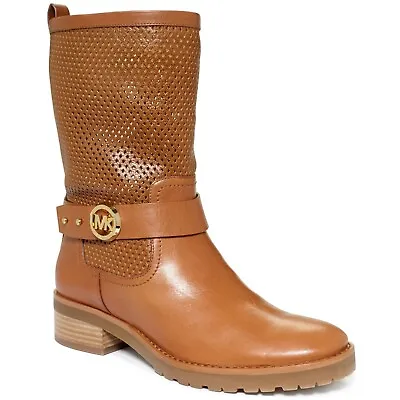 Michael Kors Daria Luggage Leather Boots Women's 5 NEW IN BOX • $79.99