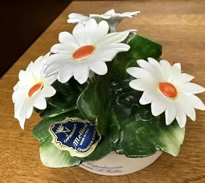 Capodimonte Floral Daisies Flowers Porcelain A. Fullin Mollica Italy Vintage • $24.99