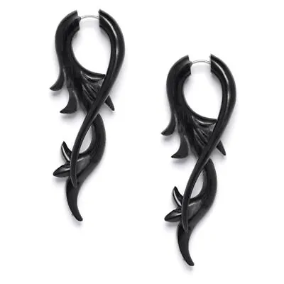 Fake Ear Stretcher Earrings Horn Long Vine Twist Tribal Goth - 81stgeneration • £26.49