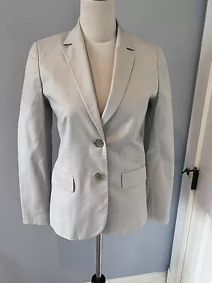 J. Crew Schoolboy Light Gray Cotton Blend 2 Button Blazer Size 2 #36734 • $35.53