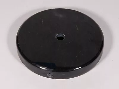 Vintage Black Marble Lamp / Sculpture Base - 5  Diameter With Two Drilled Holes • $20