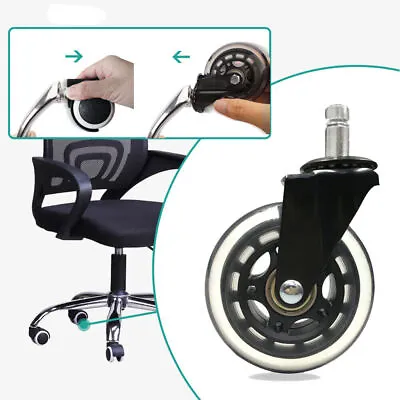 Office Chair Wheels Replacement Rubber Chair Casters Home Chair Castors Hot AU • $18.19