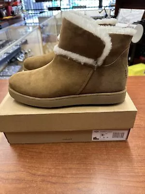 UGG Classic Mini Spill Seam BLVD Bruno Suede Fur Boots Womens Size 9 • $75.95