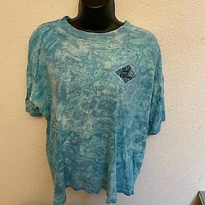 VINTAGE Surf Odyssey Shirt Adult Large Blue Tie Dye 1980's Half Shirt Boxy Short • $19.99