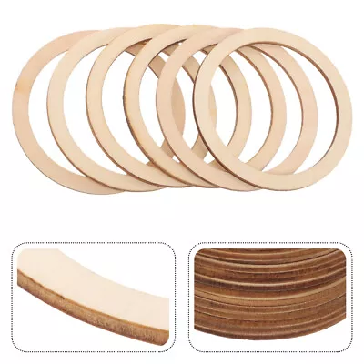 Unfinished Wood Circles Small Wooden Rings Rustic Wedding Decorations • £6.75