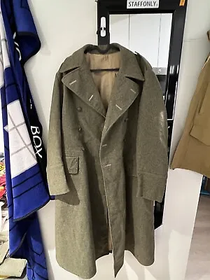 Swedish Military Heavy Wool Jacket Trench Coat Size Medium  • $100