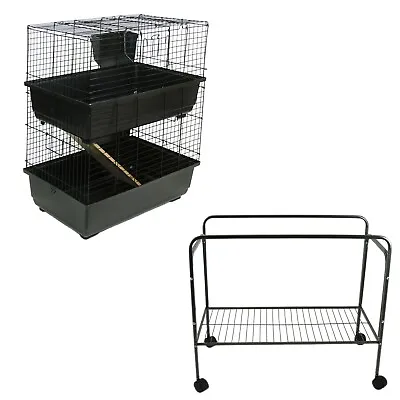 Indoor Rabbit Guinea Pig Cage With Stand 80cm Blue 2 Tiers Bunny Animal Pet • £79.04