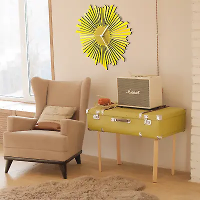 £203.83 • Buy The Sun - Contemporary Wooden  Wall Clock In Shades Of Yellow / Gold By Ardeola