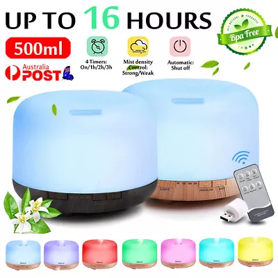 $19.99 • Buy Aroma Aromatherapy Diffuser LED Oil Ultrasonic Air Humidifier Purifier 500ML