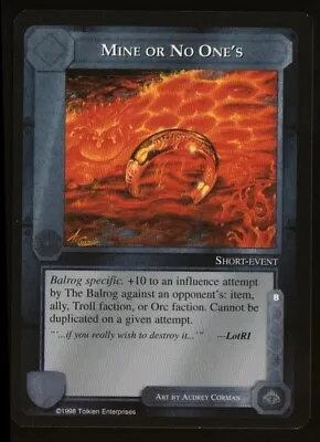 Mine Or No One's The Balrog Middle Earth CCG MECCG NM Tracked! • $8.49