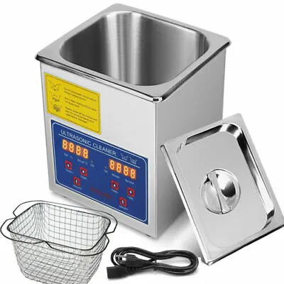 Stainless Steel 2L Liter Industry Heated Ultrasonic Cleaner Heater W/Timer • $56.96