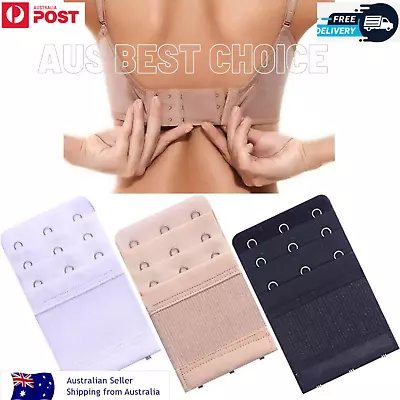 Clip On Elastic Bra Extender 3 Row 3 Hook Pregnant Maternity Long Strap • $2.81