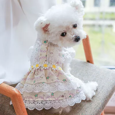 Pet Puppy Cat Princess Lace Dress Skirt Clothes Apparel For Small Medium Dog NEW • $10.25