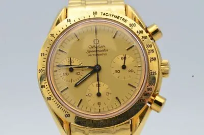 OMEGA Speedmaster Reduced 18K 750 Solid Gold Vintage 1 17/32in With Band • $1