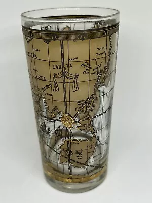 Vintage 1960’s Cera Old World Maps Atlas 22K Gold Barware Glass Tumbler Highball • $19.99