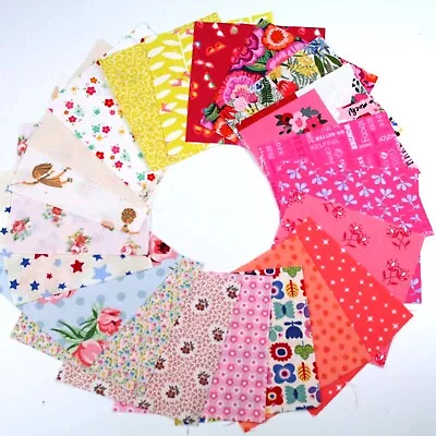 5  Square Warm Charm Bundle Pack Craft 100% Cotton Quilting Fabric 42 Pieces • £6.99