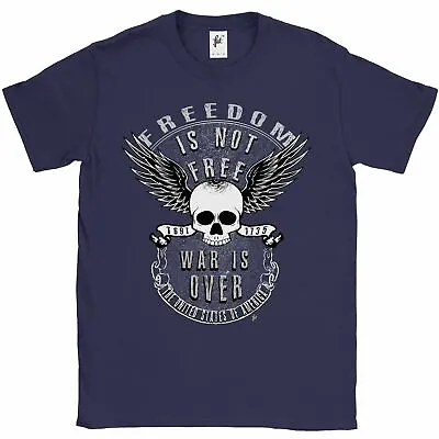 Freedom Is Not Free War Is Over Skull With Wings Mens T-Shirt • £7.99
