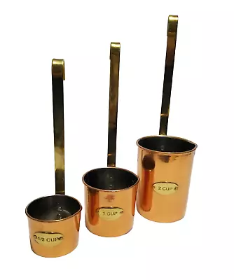 World Market Copper Long Handled Hanging Measuring Cups Ladles Heavy Duty • $39.99