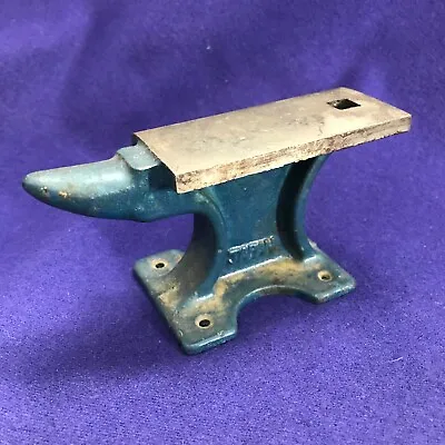 Vintage Cast Iron Miniature Made In Japan Jewelers Anvil Pritchel Hole Blue • $45