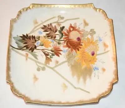 Antique Bonn Earthenware Square Plate Franz Anton Mehlem Porcelain • £8.68