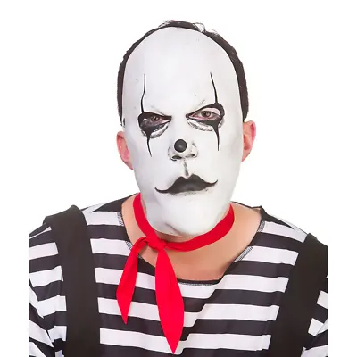 Latex Mask Freaky Mime Artist Clown Act Fancy Dress Costume Accessory Halloween • £7.99