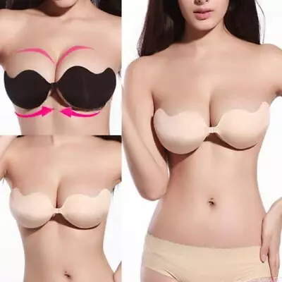 £4.99 • Buy Silicone Adhesive Stick On Push Up Gel Strapless Invisible Bra Backless