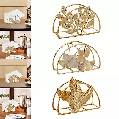 Gold Napkin Holder European Tabletop Iron Standing Napkin Dispenser Holders • £4.81