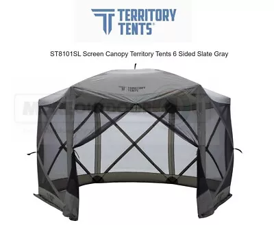 ST8101SL GAZEBO Screen Canopy Tent Territory 6 Sided Slate Gray RESELL OPEN BOX • $169