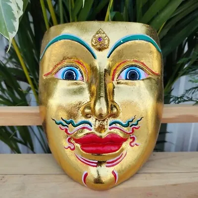 $29.89 • Buy A Amulet Thai Mask Gold Phra Lak Luck Charm Buddha Talisman Holy Mercy Love Face