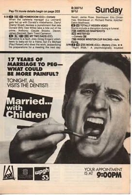 Ed O'Neill Married With Children 1989 Picture Print Ad Clipping Page Mark Harmon • $14.95