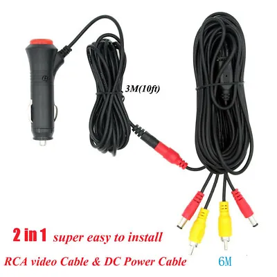 Cig Lighter Adapter RCA Extension Video Power Cable For Car Reverse Camera AUS • $14.90