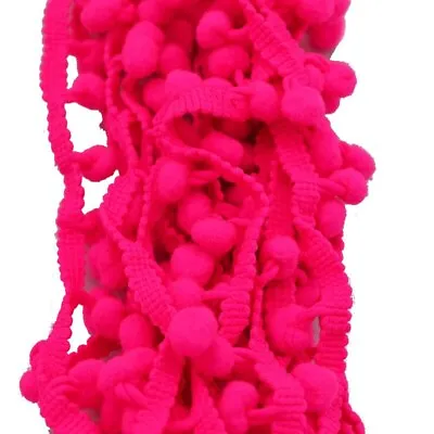 5 Yards Pom Pom Trim Ball 10 Mm MINI Pearl Pompom Fringe Ribbon Sewing Lace Kint • £3.43