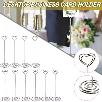 10x Heart Pattern Table Number Name Card Holder Party Memo Photo Stand Note Clip • £4.99