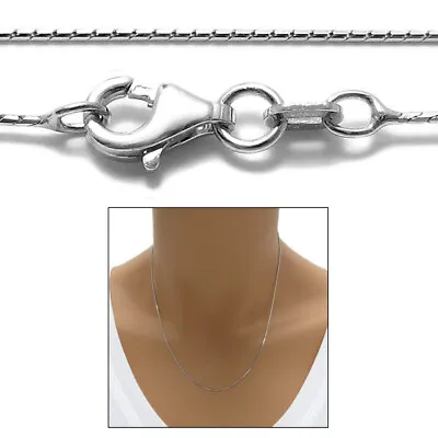 925 Sterling Silver Rhodium Mirror Box Chain Necklace 0.8mm (015 Gauge) • $13.11