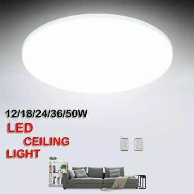 £0.99 • Buy Round LED Surface Mount Ceiling Light Panel Down Living Room Bathroom Porch Lamp