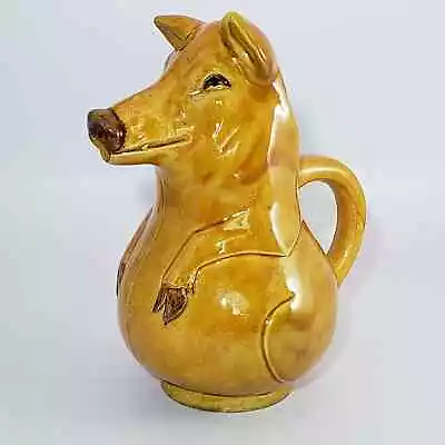 Vintage European Portuguese Majolica Figural Pig Pitcher • $150