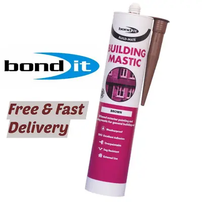 BondIt Building Mastic Silicone Sealant Build-Mate Exterior Pointing Brown 310ml • £5.75