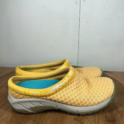 Merrell Shoes Womens 8 Encore Breeze 2 Yellow Mesh Mules Clogs Slip On Classic • $19.97