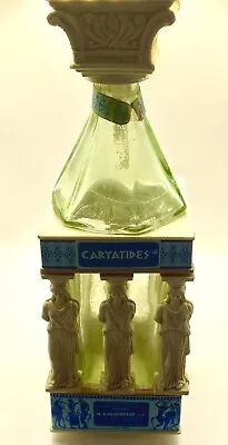 VTG Rare Greek OUZO Caryatides Unique Glass Liquor Bottle W/Resin Goddesses • $54