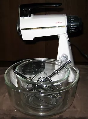 Vtg Sunbeam Mixmaster Mixer No. 2360 All American Classic 12 Speed W/Accessories • $30.54