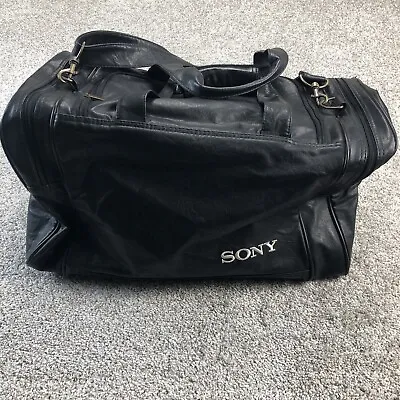 Wilson Vintage Black Leather RED Logo SONY Sport Gym Athletic Duffel Bag EUC • $65.50