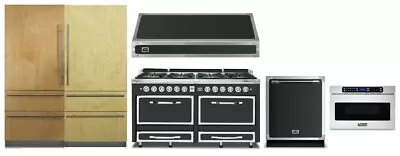 Viking Tuscany Cast Black Kitchen With 7 Series Refrigeration & 66  Range • $69914