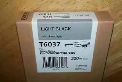 08-2023 GENUINE EPSON T6037 LIGHT BLACK 220ml INK STYLUS PRO 7800 9800 7880 9880 • $49.99