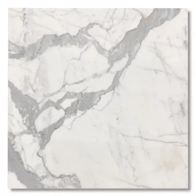 L45H Italian Statuary White Statuario Marble 18x18 Wall Floor Tile Honed • $3266.01