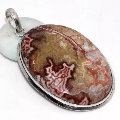 925 Silver Plated-Mexican Laguna Lace Ethnic Gemstone Pendant Jewelry 2.5  JW • $2.99