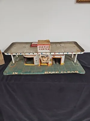 Vintage 1950s MARX Tin Gas Station Service Center Lubritorium Toy • $60