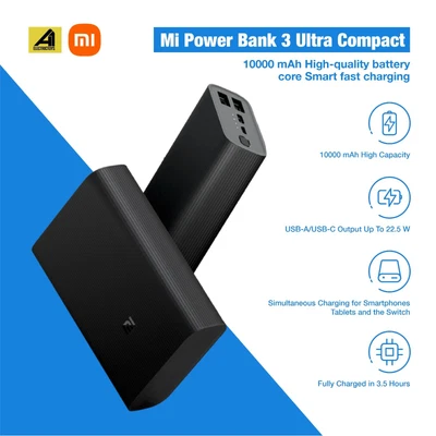 $38.71 • Buy Xiaomi Mi Power Bank 3 Ultra 10000mAh 22.5W Dual USB  Type-C  Powerbank PB1022ZM