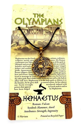 £6.90 • Buy Bronze Olympians Hephaestus Vulcan Coin Pendant (Greek God Necklace)