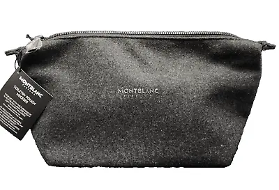 Montblanc Parfums Wool Blend Toiletry Pouch Expandable Shave Travel Bag Gray NWT • $38.90