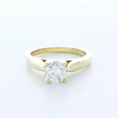 1.0 CT Certified Natural Diamond F/SI1 Round Cut 14K Gold Classic Solitaire Ring • $4173